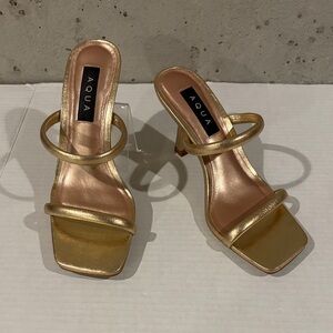 Like New - Aqua Gold Kyle Leather Heeled Sandal - Size 7.5
